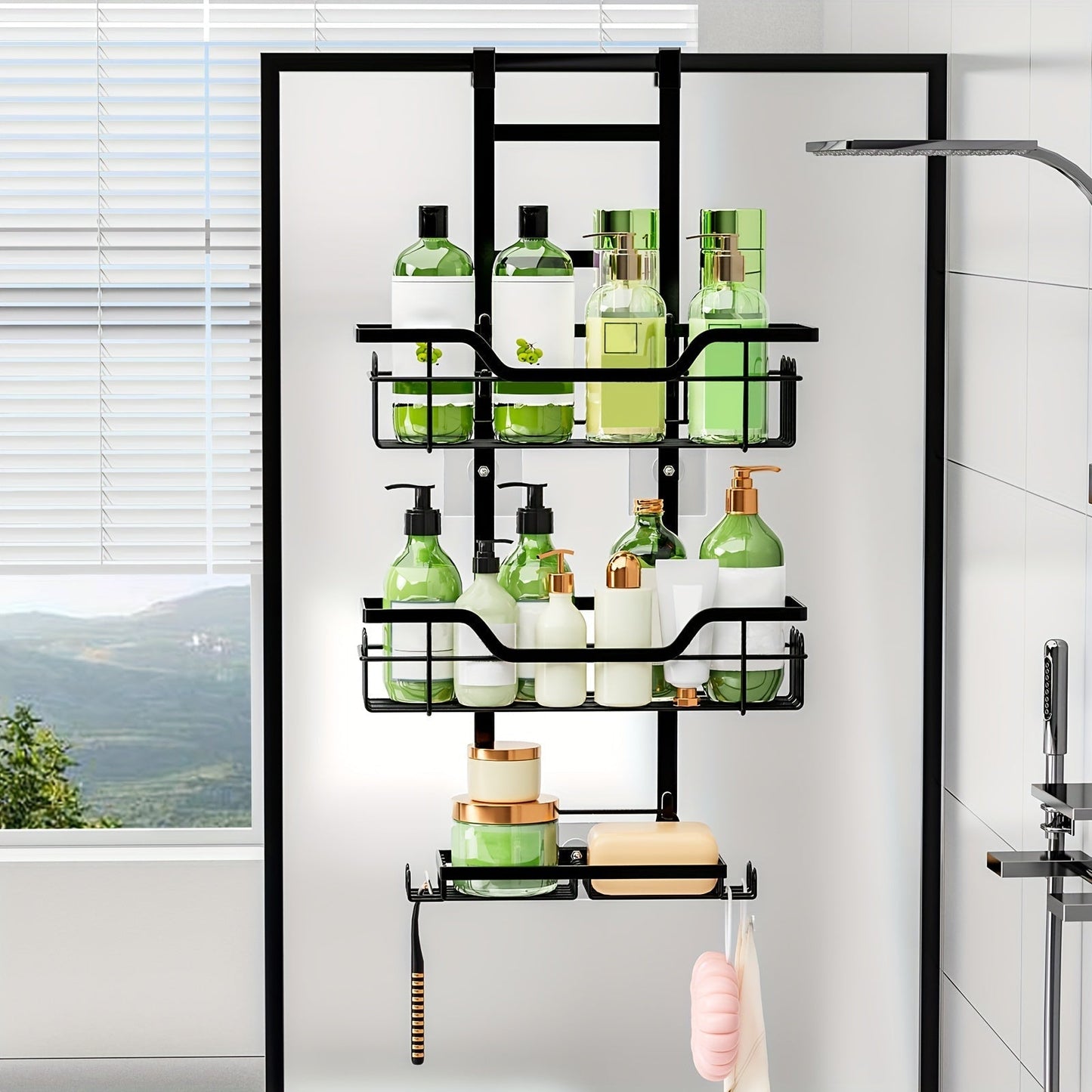 3-Tier Over-the-Door Rustproof Bathroom Shower Caddy