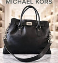 Michael Kors Black Leather Large Hamilton North South Tote