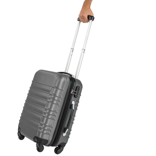 Sada 4 cestovných kufrov s tvrdým krytom, 4 rôzne farby-sivá